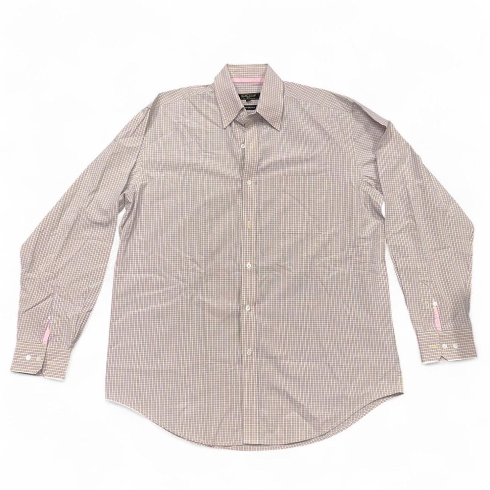 Like new Bobby Jones Pink and White Checkered Button Down Longsleeve Shirt L